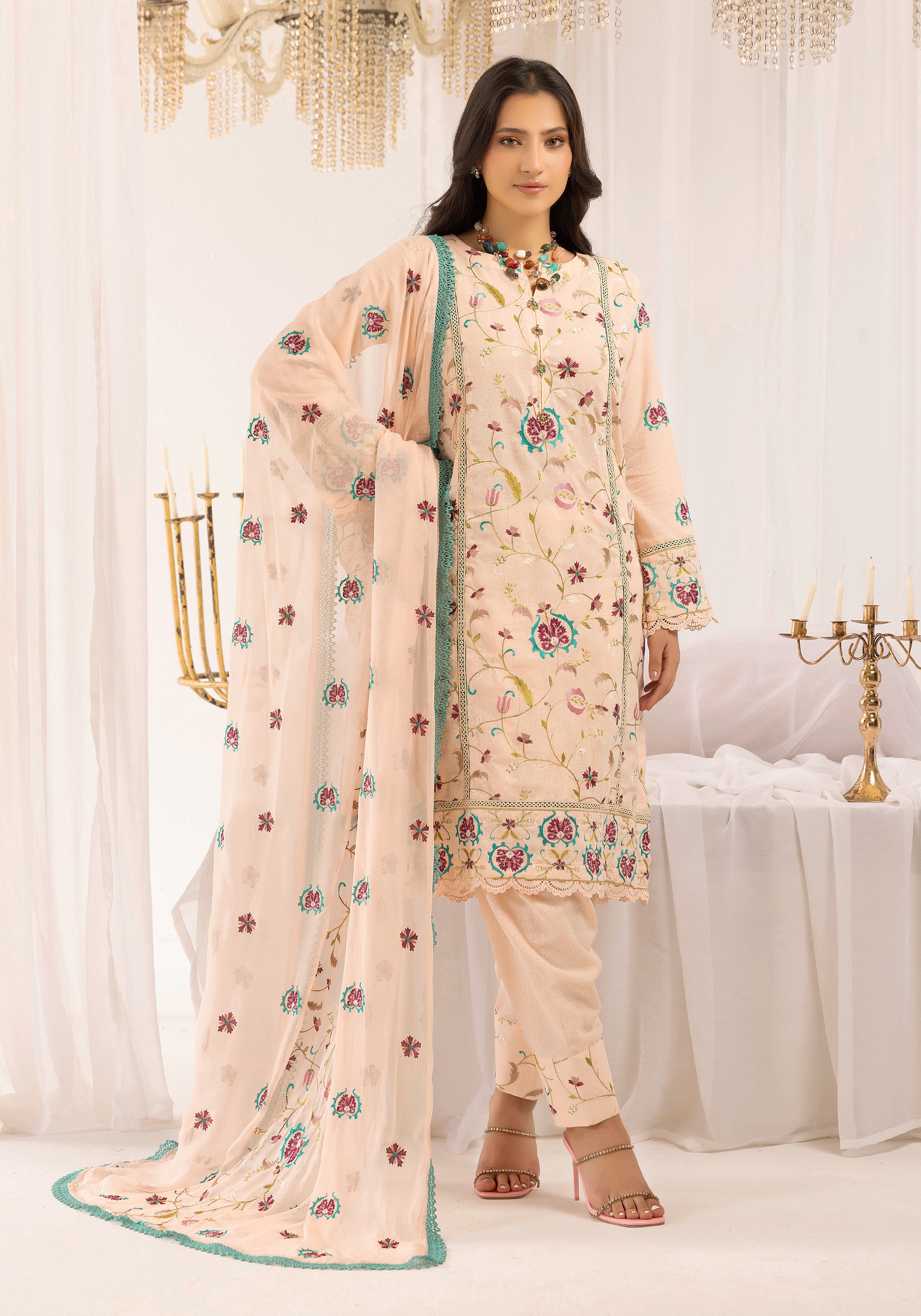 Blush Blossom - Unstitched 3pc