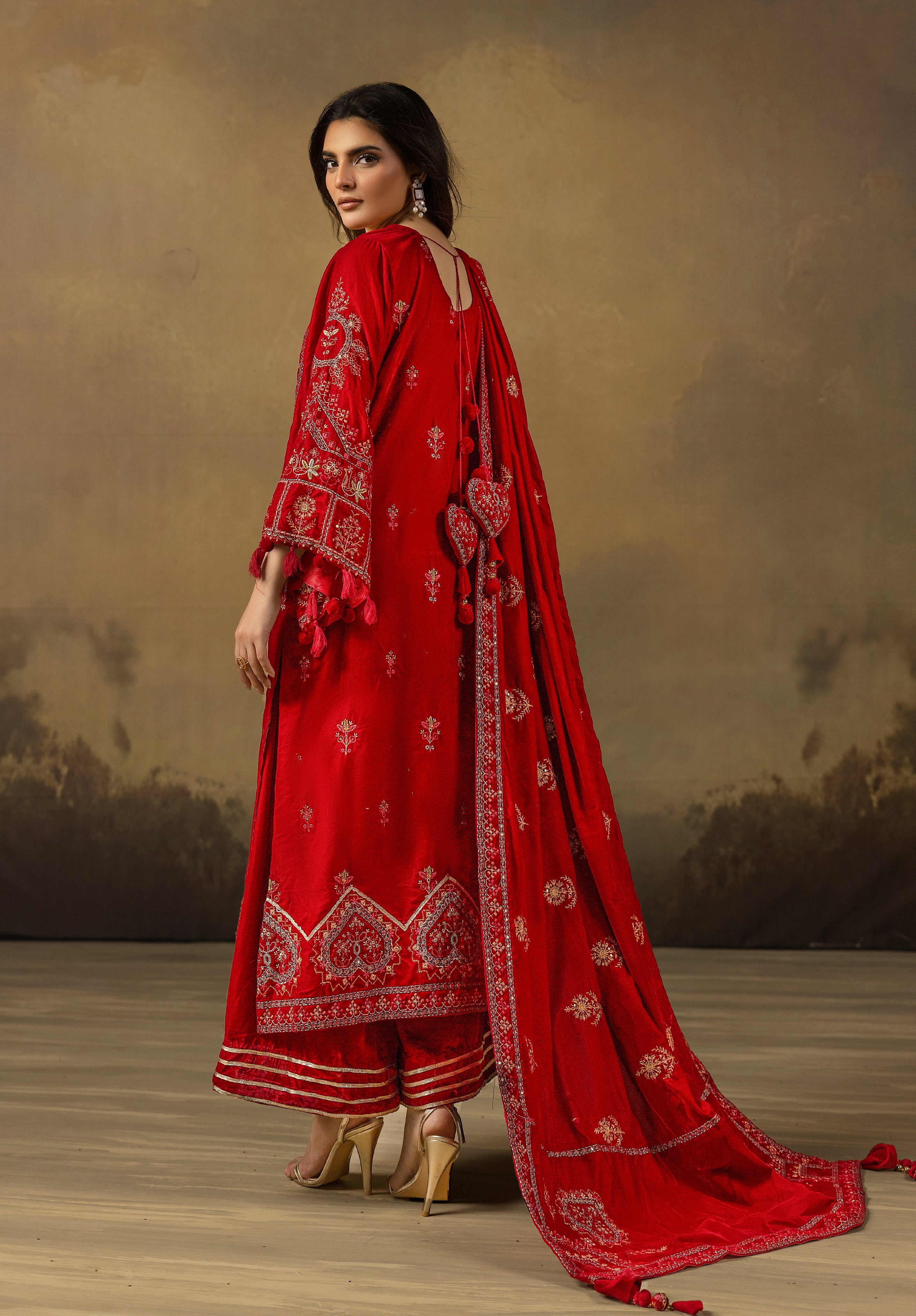 Lal Leher - Unstitched 3pc