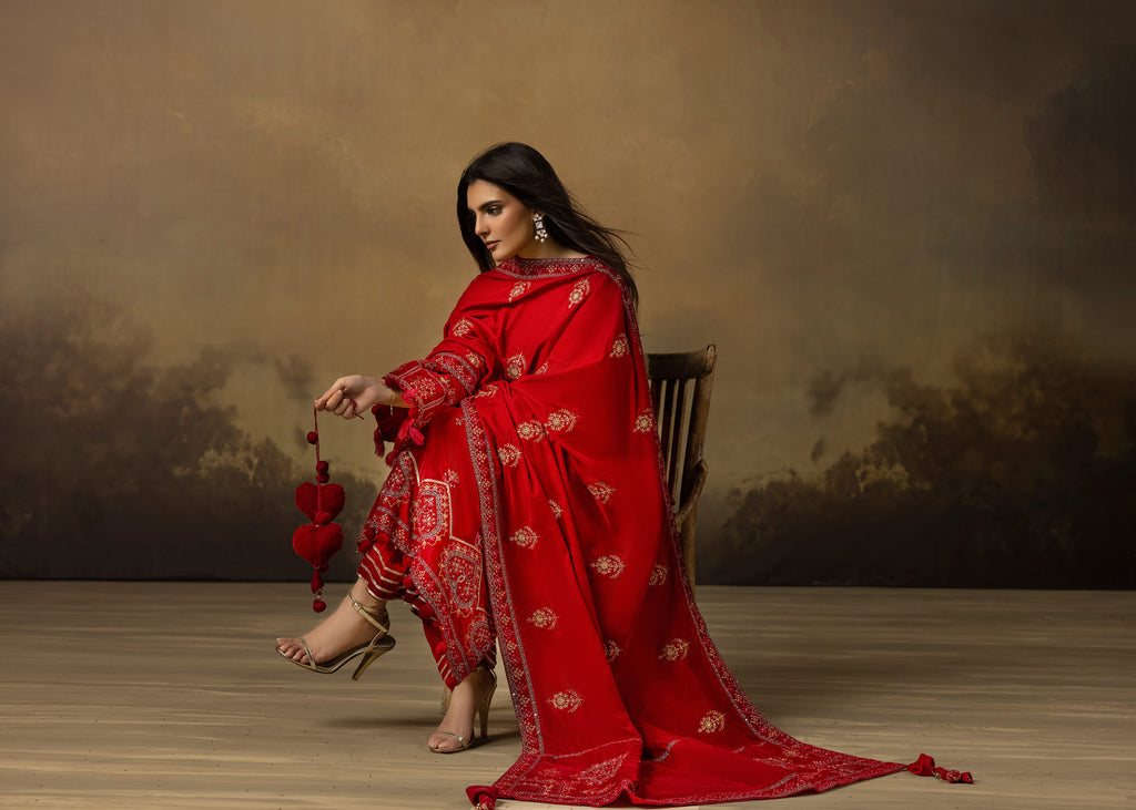 Lal Leher - Unstitched 3pc