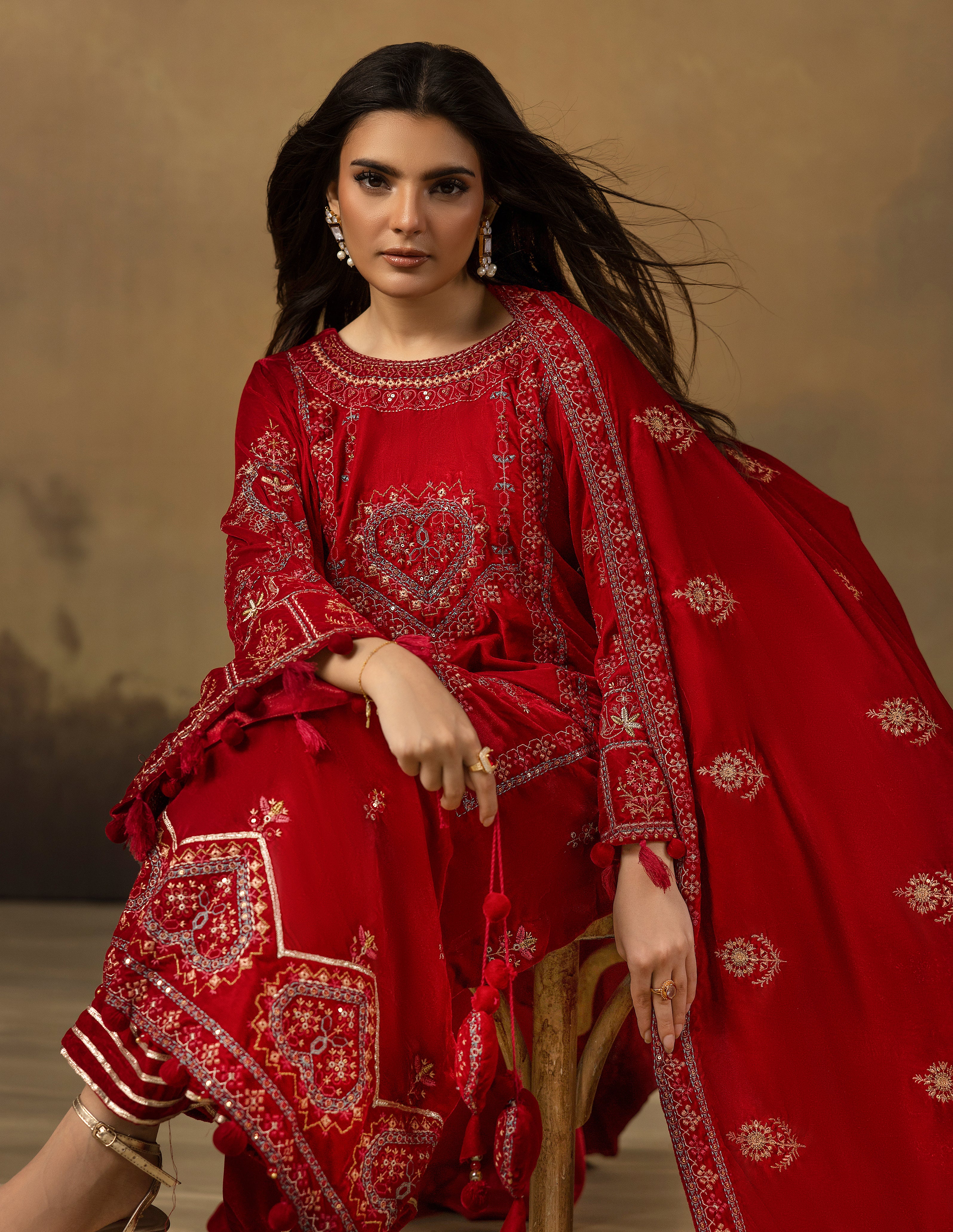 Lal Leher - Unstitched 3pc