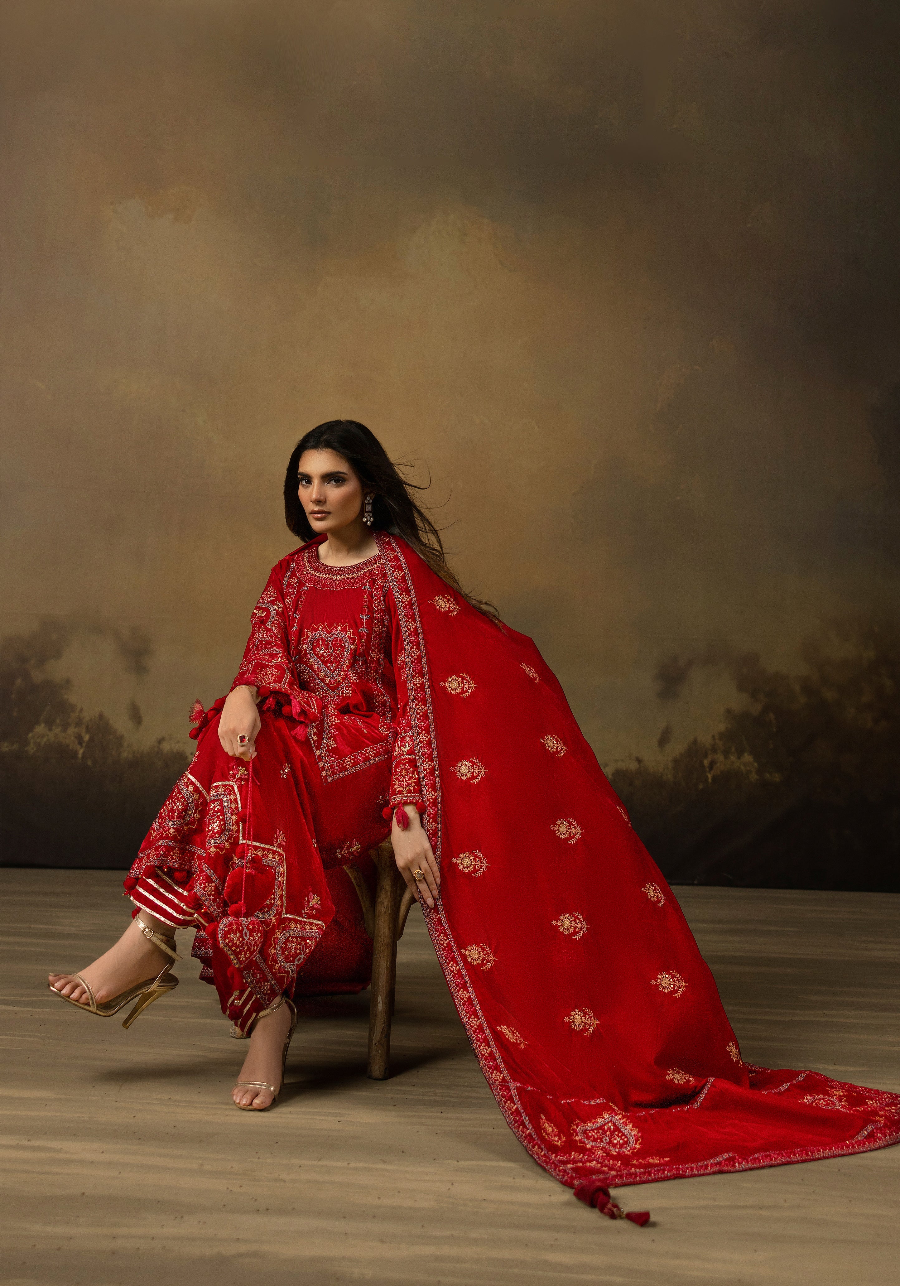 Lal Leher - Unstitched 3pc