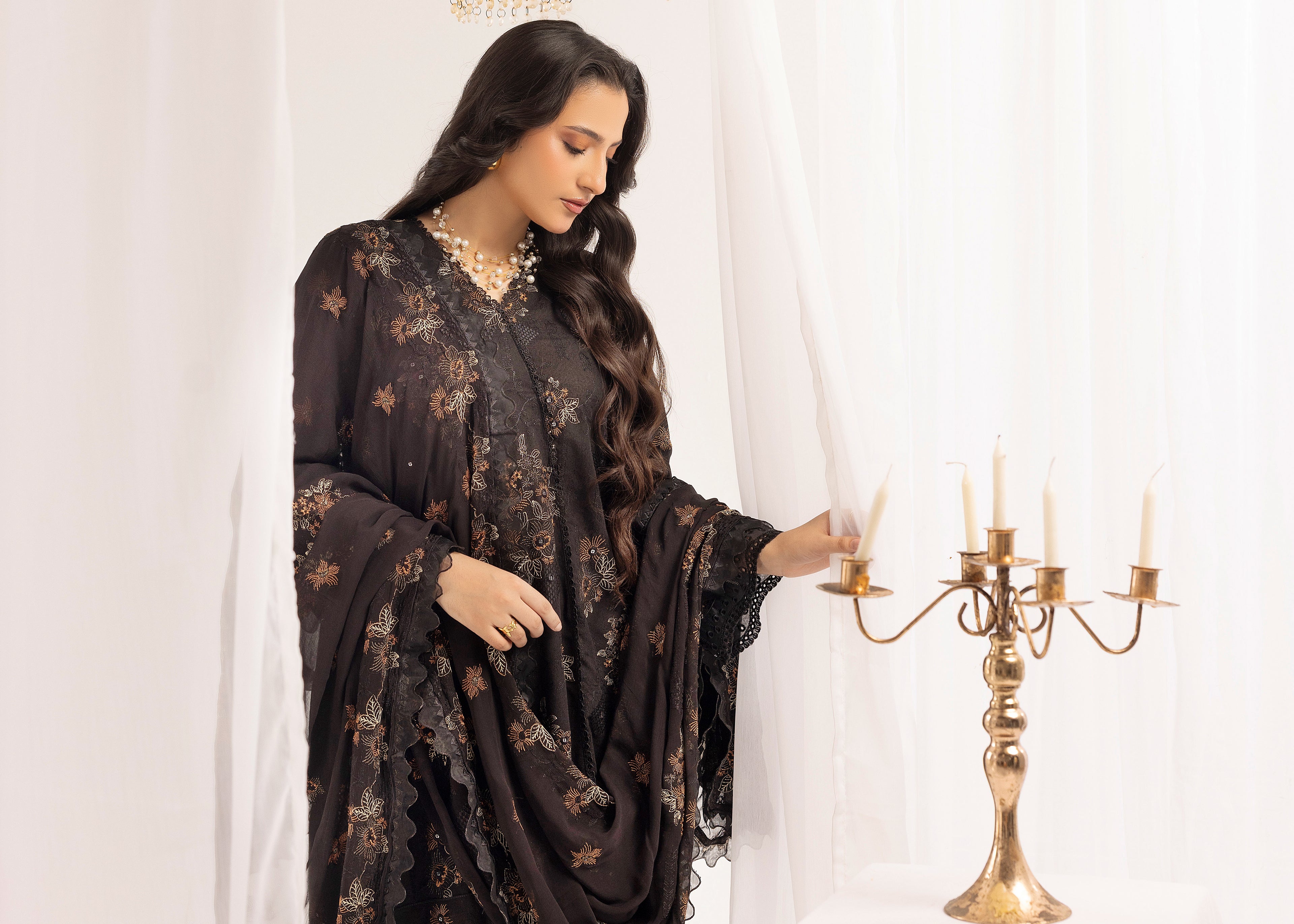 Midnight Dahlia - Unstitched 3pc