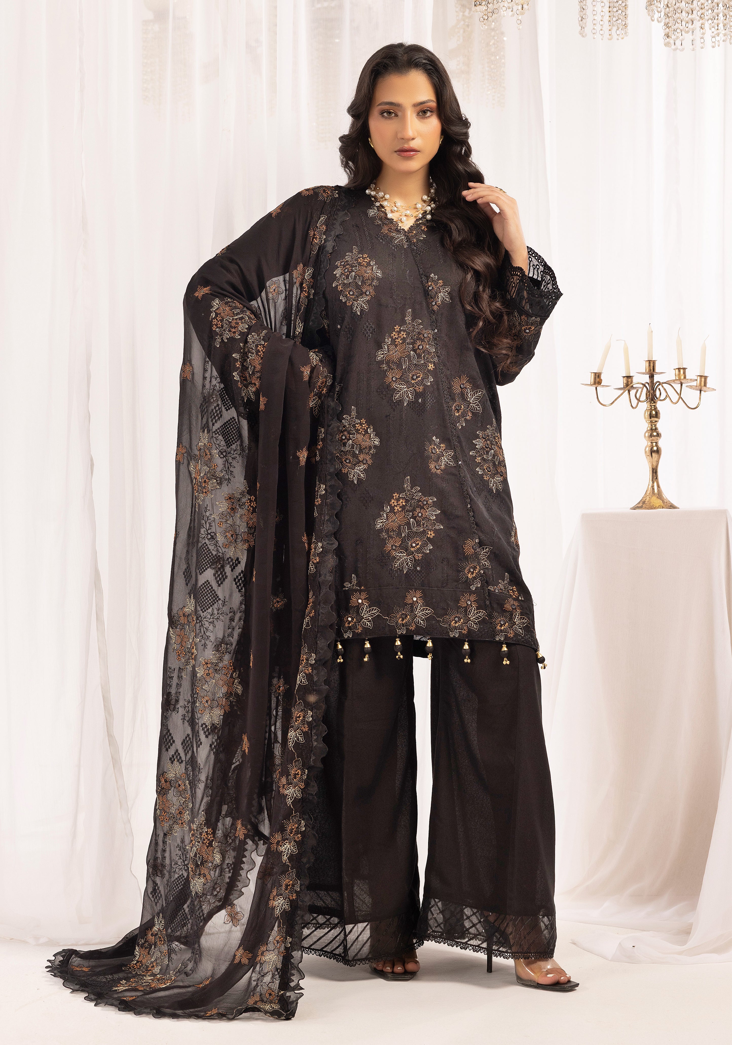 Midnight Dahlia - Unstitched 3pc