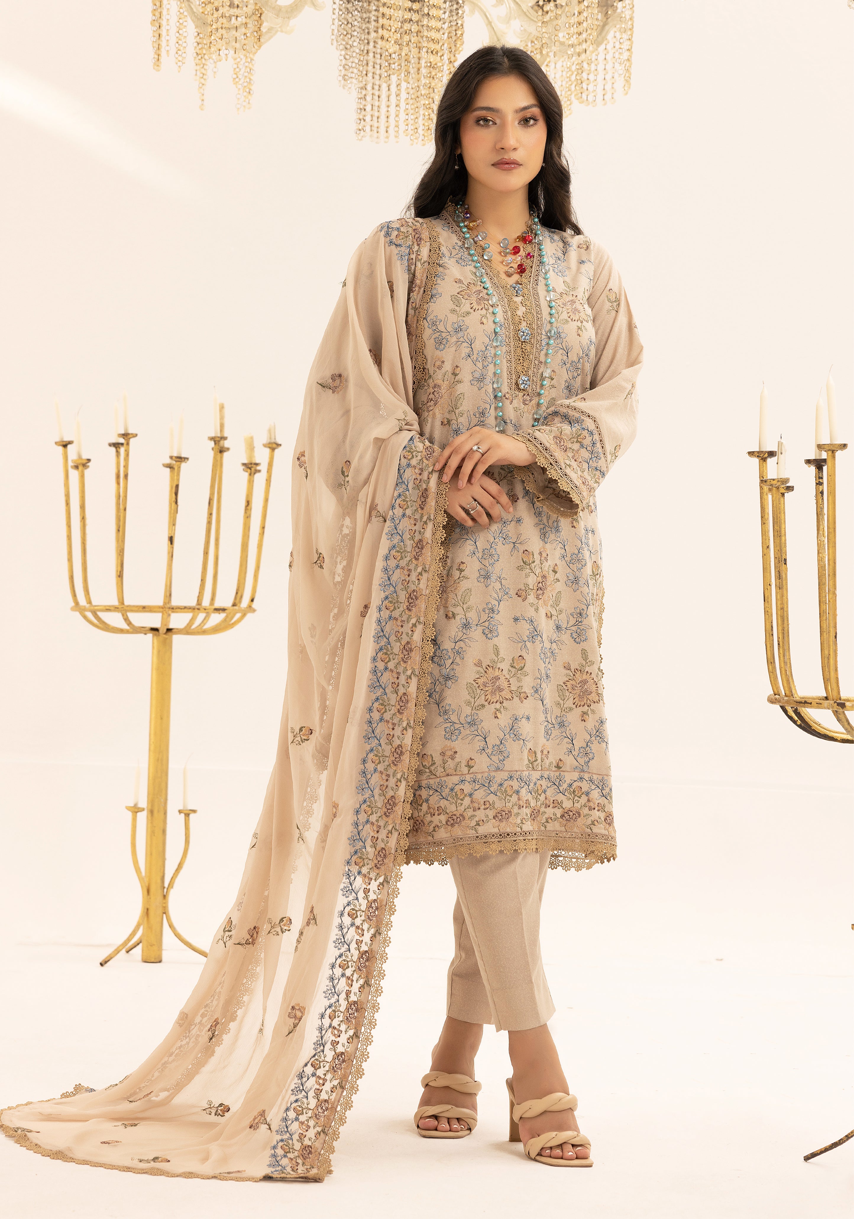 Azure Bloom - Unstitched 3pc