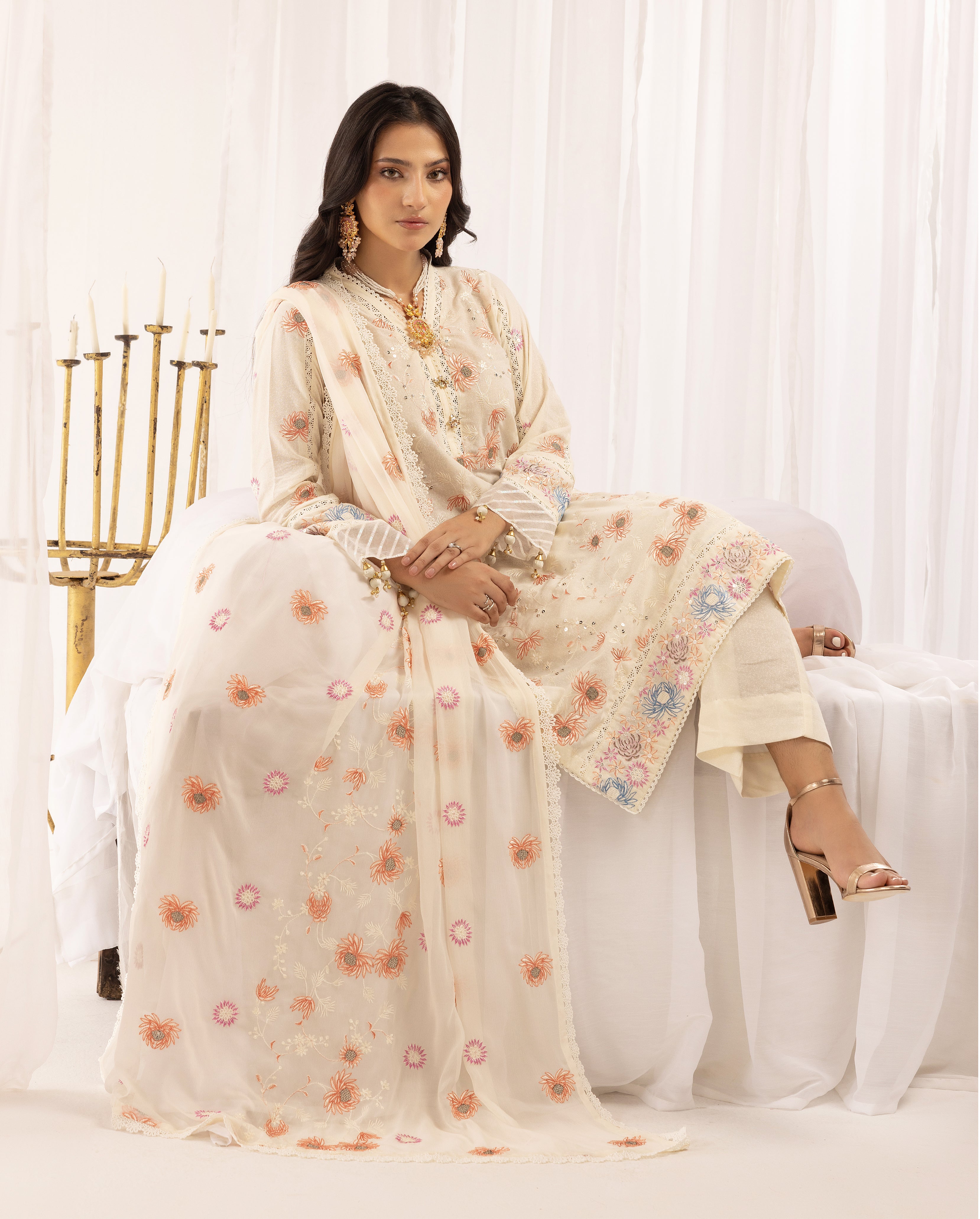 Ivory Marigold - Unstitched 3pc