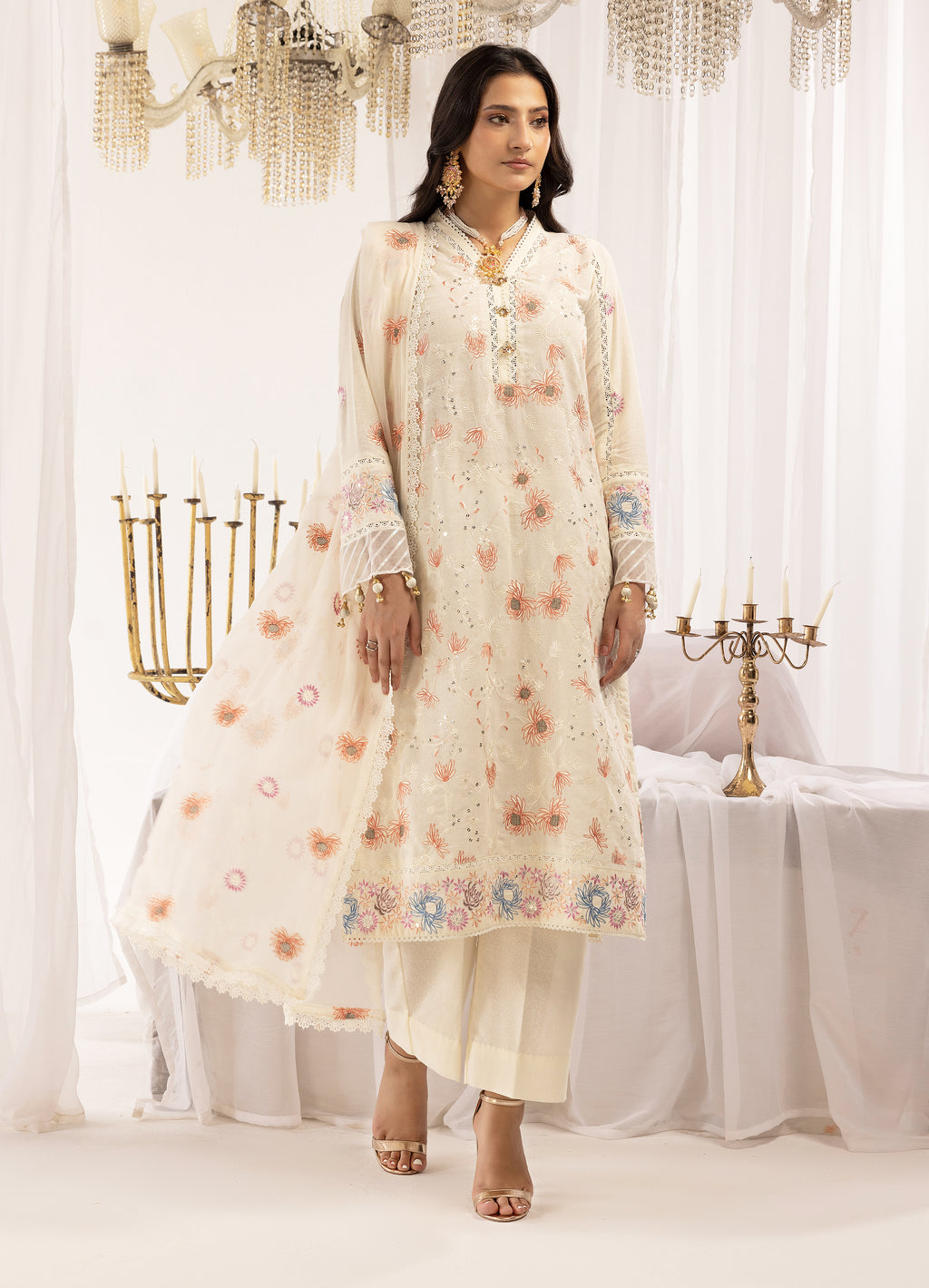 Ivory Marigold - Unstitched 3pc