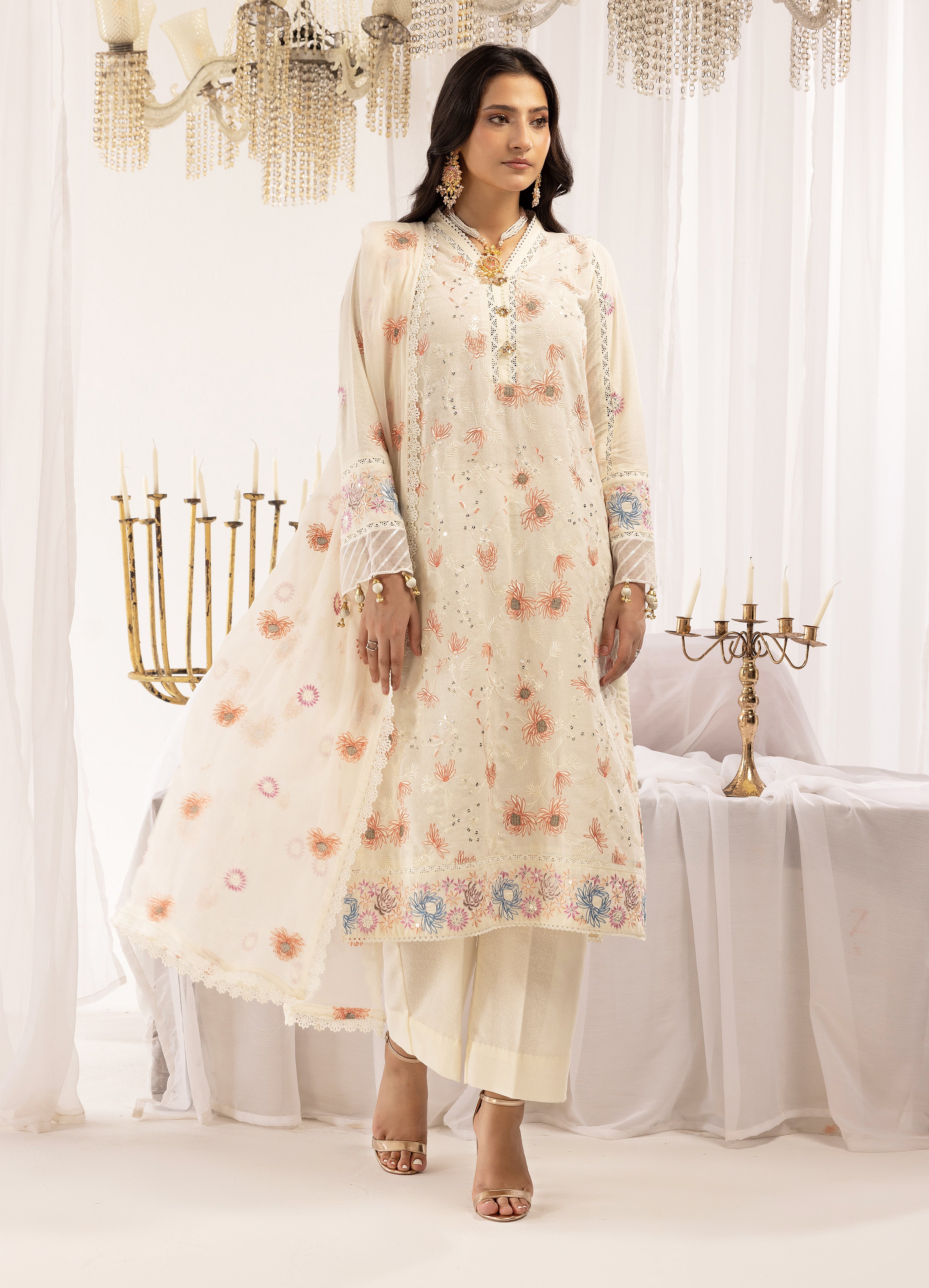 Ivory Marigold - Unstitched 3pc