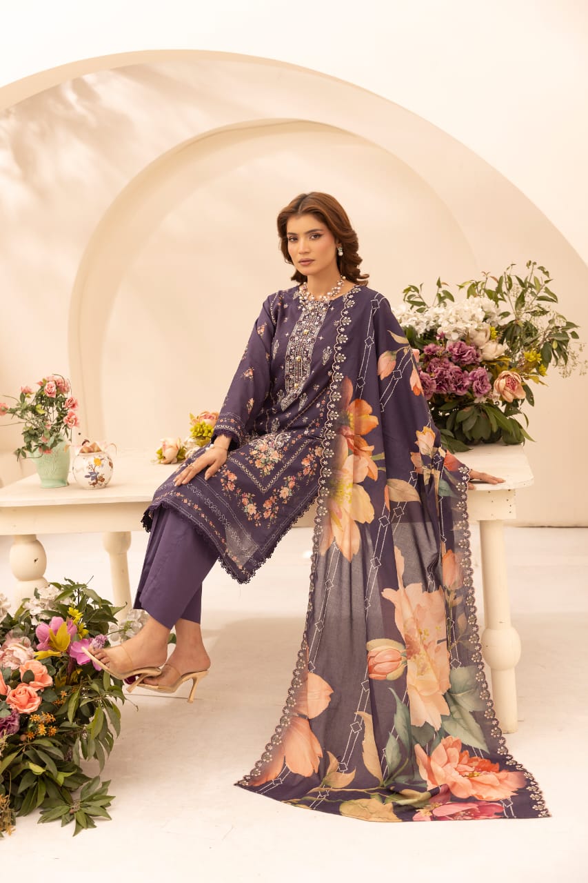 Zareefa - Unstitched 3pc